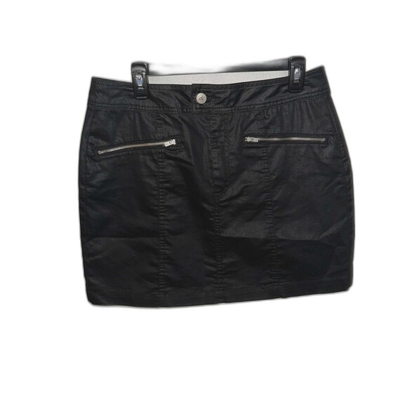 Calvin Klein Black Mini Skirt – Zipper Front Pockets – Size 10 - Picture 2 of 4